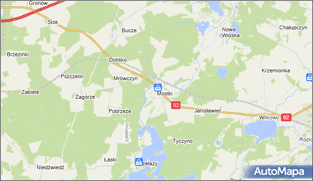 mapa Mostki gmina Lubrza, Mostki gmina Lubrza na mapie Targeo