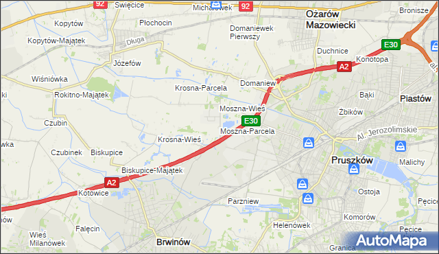 mapa Moszna-Parcela, Moszna-Parcela na mapie Targeo