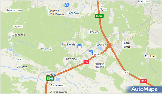 mapa Murowaniec gmina Białe Błota, Murowaniec gmina Białe Błota na mapie Targeo