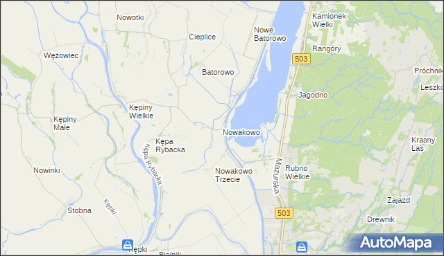 mapa Nowakowo gmina Elbląg, Nowakowo gmina Elbląg na mapie Targeo