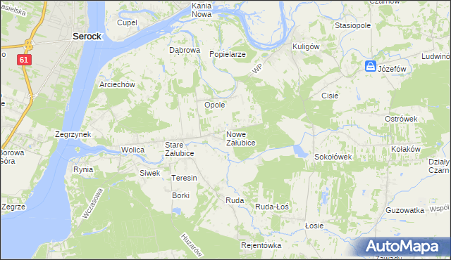 mapa Nowe Załubice, Nowe Załubice na mapie Targeo