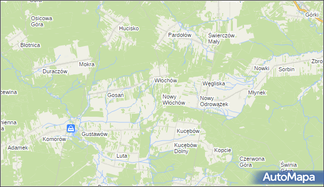 mapa Nowy Włochów, Nowy Włochów na mapie Targeo