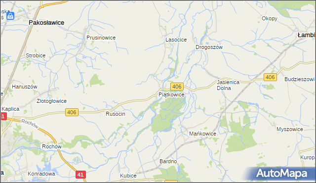 mapa Piątkowice, Piątkowice na mapie Targeo