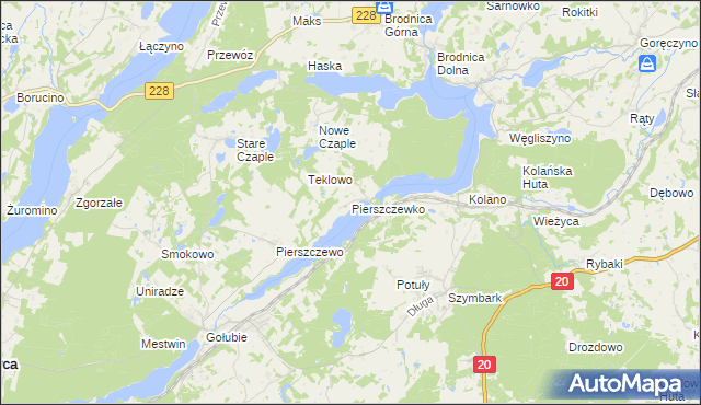 mapa Pierszczewko, Pierszczewko na mapie Targeo