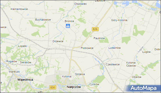 mapa Piotrowice gmina Nałęczów, Piotrowice gmina Nałęczów na mapie Targeo