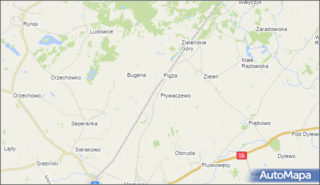 mapa Pływaczewo, Pływaczewo na mapie Targeo