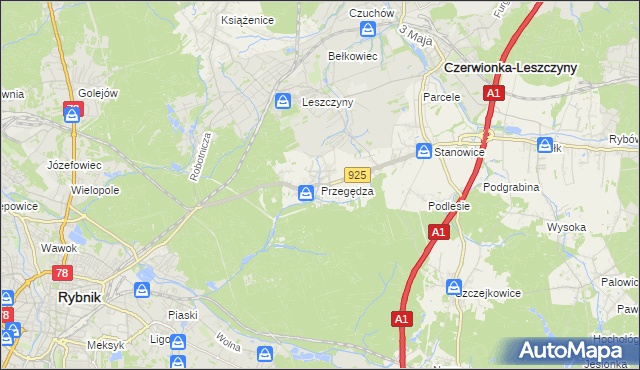 mapa Przegędza, Przegędza na mapie Targeo