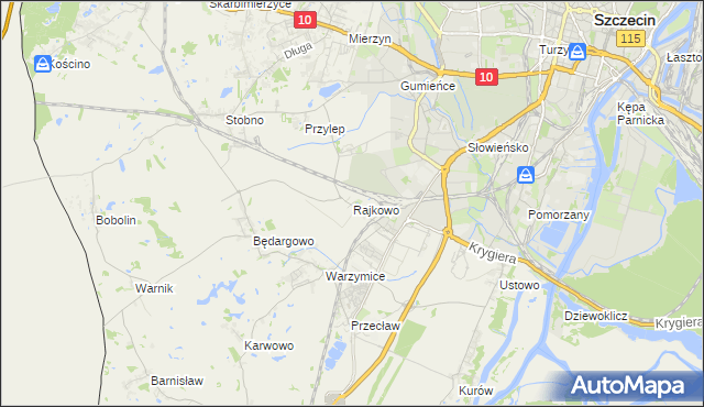 mapa Rajkowo, Rajkowo na mapie Targeo