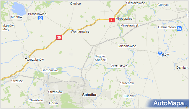 mapa Rogów Sobócki, Rogów Sobócki na mapie Targeo