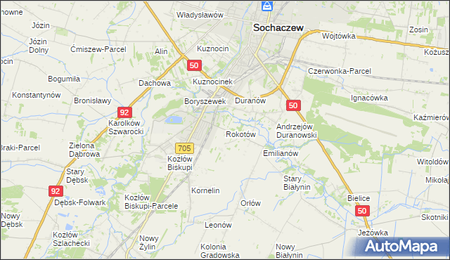 mapa Rokotów, Rokotów na mapie Targeo