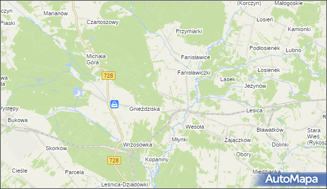 mapa Ruda Zajączkowska, Ruda Zajączkowska na mapie Targeo