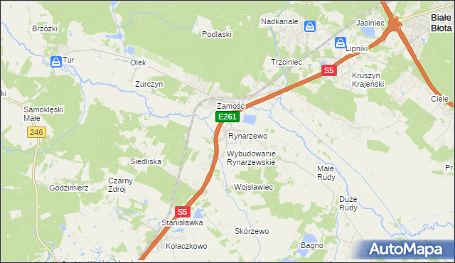 mapa Rynarzewo, Rynarzewo na mapie Targeo