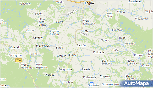 mapa Sadków gmina Łagów, Sadków gmina Łagów na mapie Targeo