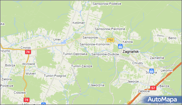 mapa Samsonów-Dudków, Samsonów-Dudków na mapie Targeo