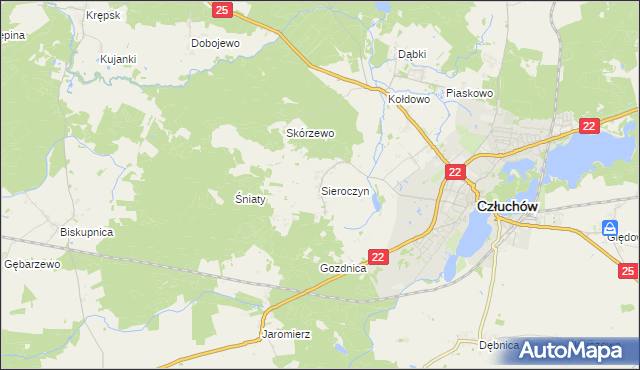 mapa Sieroczyn, Sieroczyn na mapie Targeo