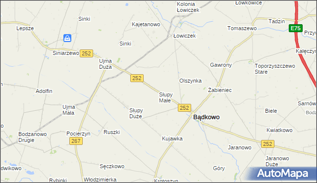 mapa Słupy Małe, Słupy Małe na mapie Targeo