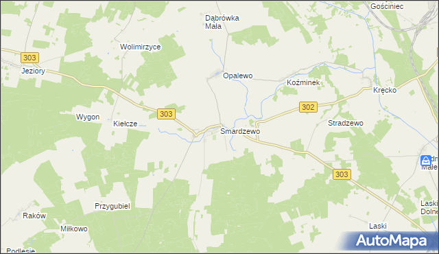 mapa Smardzewo gmina Szczaniec, Smardzewo gmina Szczaniec na mapie Targeo