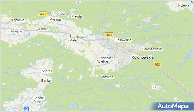 mapa Staniszcze Wielkie, Staniszcze Wielkie na mapie Targeo