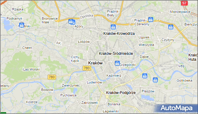 mapa Stare Miasto gmina Kraków, Stare Miasto gmina Kraków na mapie Targeo