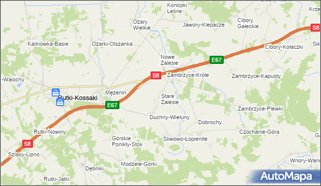 mapa Stare Zalesie gmina Rutki, Stare Zalesie gmina Rutki na mapie Targeo