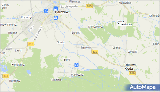 mapa Stępków, Stępków na mapie Targeo