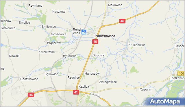 mapa Strobice, Strobice na mapie Targeo