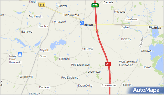 mapa Strucfoń, Strucfoń na mapie Targeo