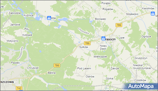 mapa Sułków gmina Krasocin, Sułków gmina Krasocin na mapie Targeo