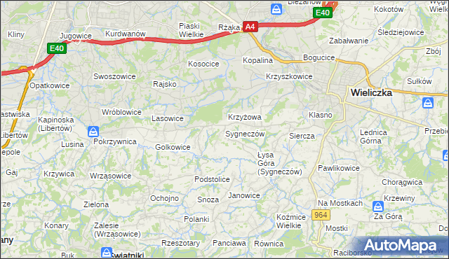 mapa Sygneczów, Sygneczów na mapie Targeo