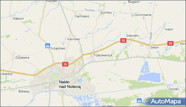 mapa Trzeciewnica, Trzeciewnica na mapie Targeo