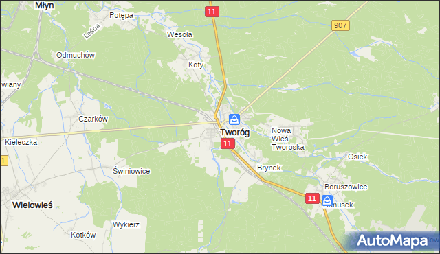 mapa Tworóg, Tworóg na mapie Targeo