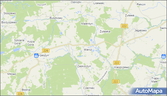 mapa Warcz, Warcz na mapie Targeo