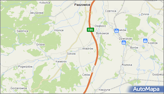 mapa Wiadrów, Wiadrów na mapie Targeo