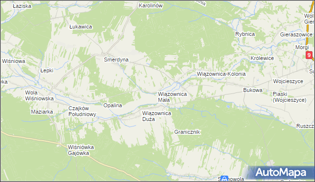 mapa Wiązownica Mała, Wiązownica Mała na mapie Targeo