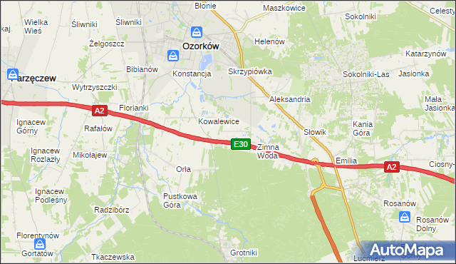 mapa Wiktorów gmina Zgierz, Wiktorów gmina Zgierz na mapie Targeo