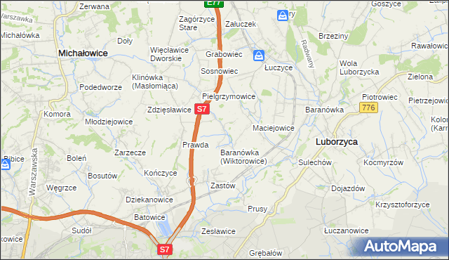 mapa Wiktorowice, Wiktorowice na mapie Targeo