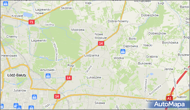 mapa Wilanów gmina Łódź, Wilanów gmina Łódź na mapie Targeo