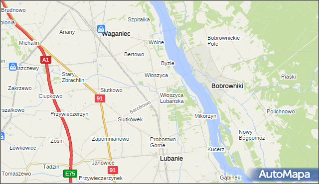 mapa Włoszyca Lubańska, Włoszyca Lubańska na mapie Targeo