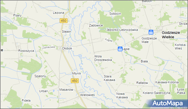 mapa Wola Droszewska, Wola Droszewska na mapie Targeo