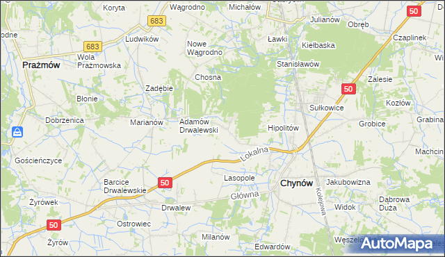 mapa Wola Pieczyska, Wola Pieczyska na mapie Targeo