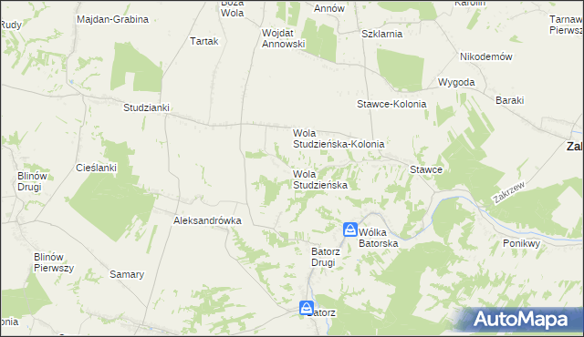 mapa Wola Studzieńska, Wola Studzieńska na mapie Targeo