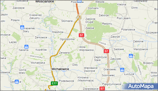 mapa Wola Więcławska, Wola Więcławska na mapie Targeo