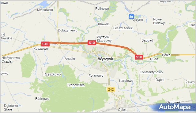 mapa Wyrzysk, Wyrzysk na mapie Targeo