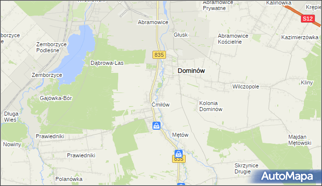 mapa Żabia Wola gmina Głusk, Żabia Wola gmina Głusk na mapie Targeo