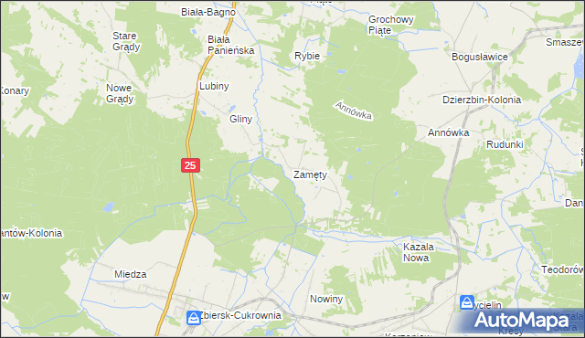 mapa Zamęty, Zamęty na mapie Targeo