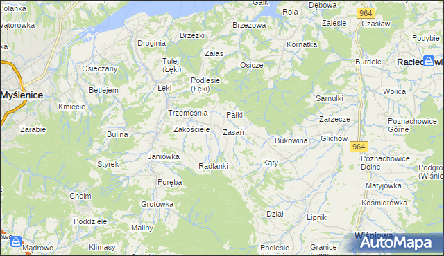 mapa Zasań, Zasań na mapie Targeo