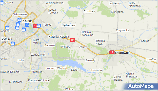 mapa Zduny gmina Opatówek, Zduny gmina Opatówek na mapie Targeo