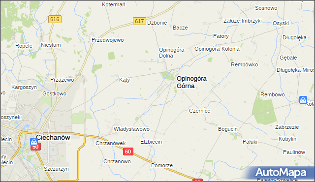 mapa Zygmuntowo gmina Opinogóra Górna, Zygmuntowo gmina Opinogóra Górna na mapie Targeo