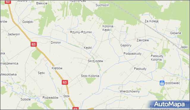 mapa Żyłki, Żyłki na mapie Targeo