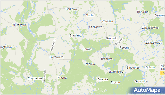 mapa Karwie gmina Połczyn-Zdrój, Karwie gmina Połczyn-Zdrój na mapie Targeo